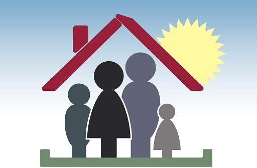 Afbeelding gezin in huis