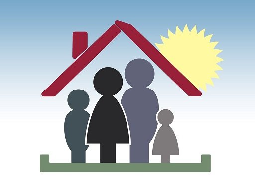 Afbeelding gezin in huis
