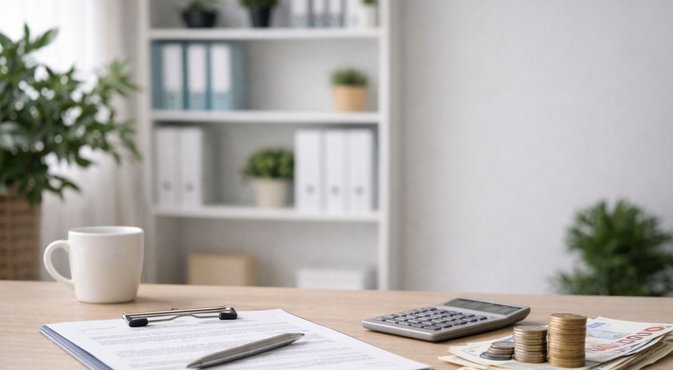 Kantoorinrochting met accesoires