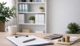 Kantoorinrochting met accesoires