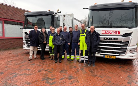 Team REMONDIS met Kevin Harms en wethouder Borgesius
