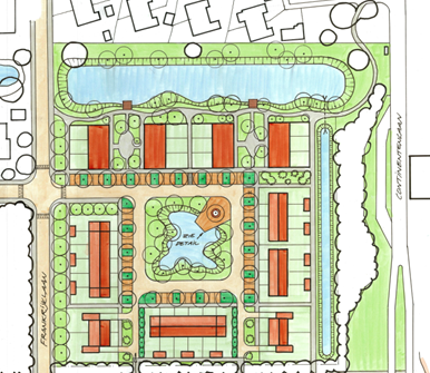 Schets omgevingsplan Frankrijklaan Stadskanaal