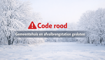 Foto winters met tekst code rood