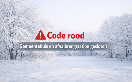 Foto winters met tekst code rood